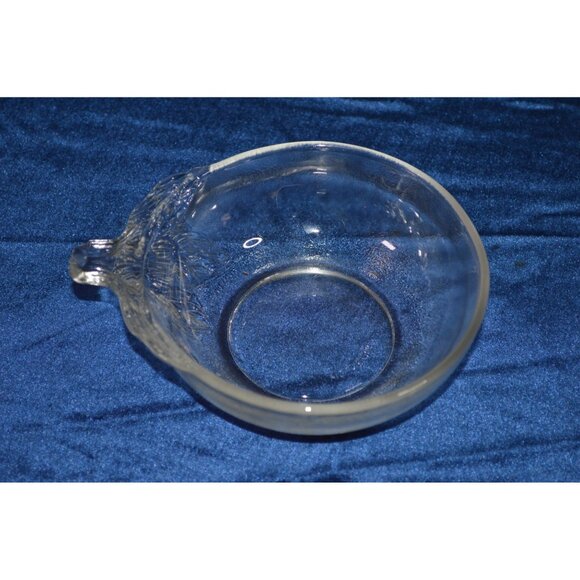 Vintage Indonesia Clear Glass Orange  Shaped Bowl Fruit Dish Embossed Leaf READ - Picture 7 of 9